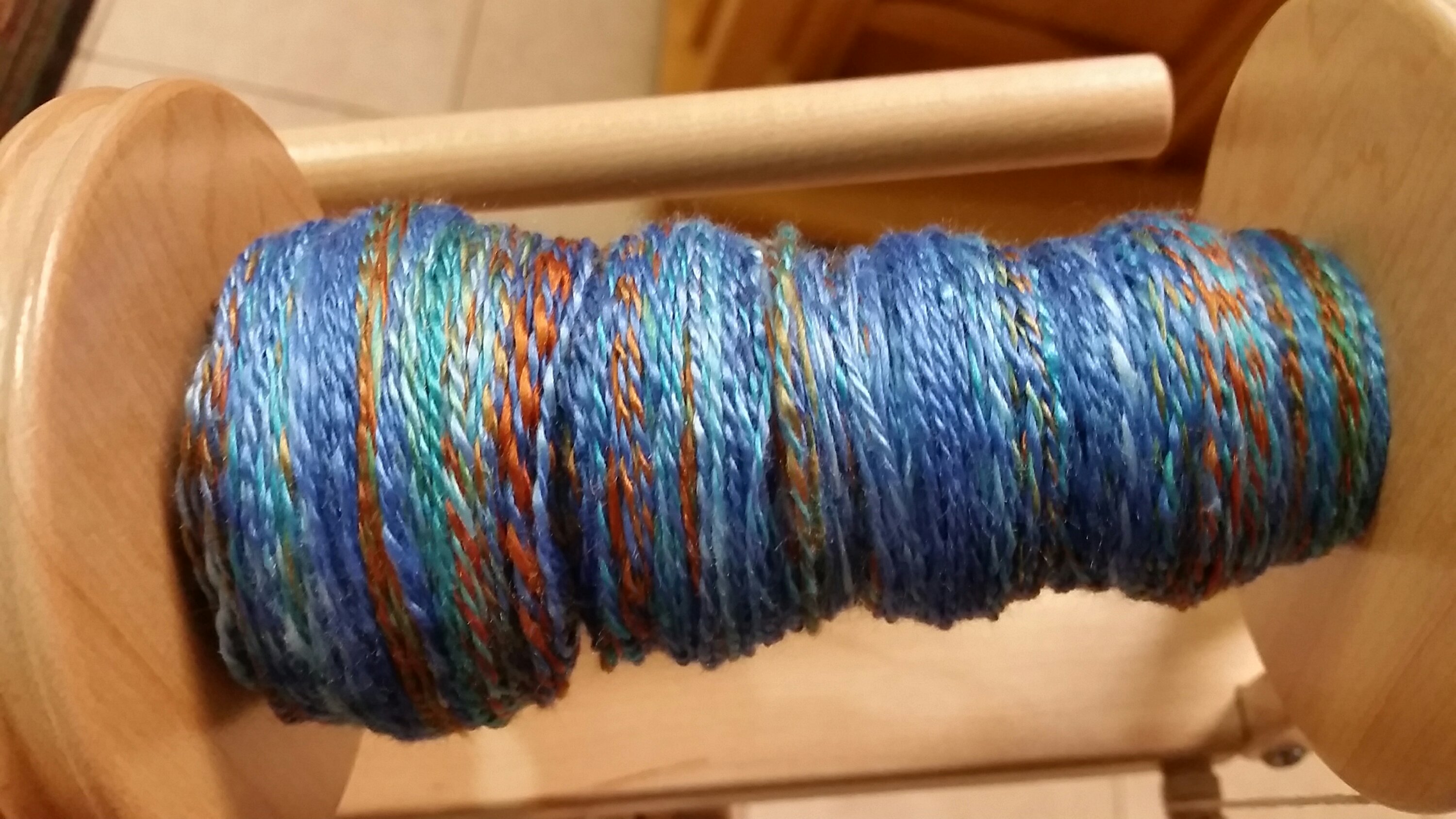 "New Blue" Bombyx Silk Handspun by Ann